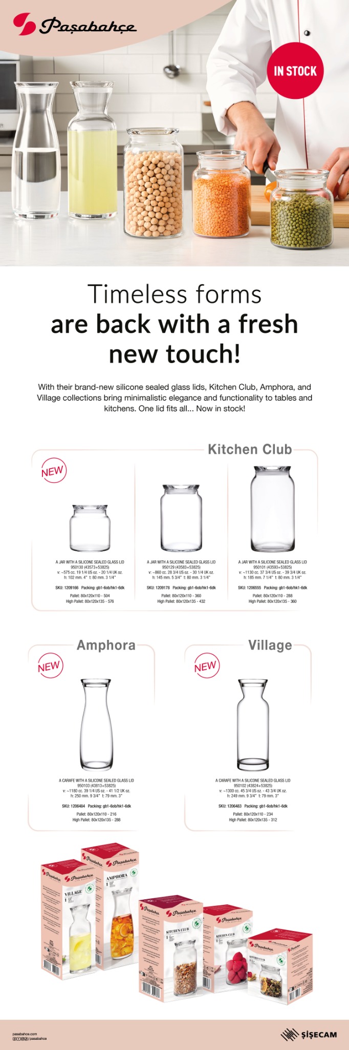 Paşabahçe Kitchen Club Kavanoz me kapak qelqi 950130